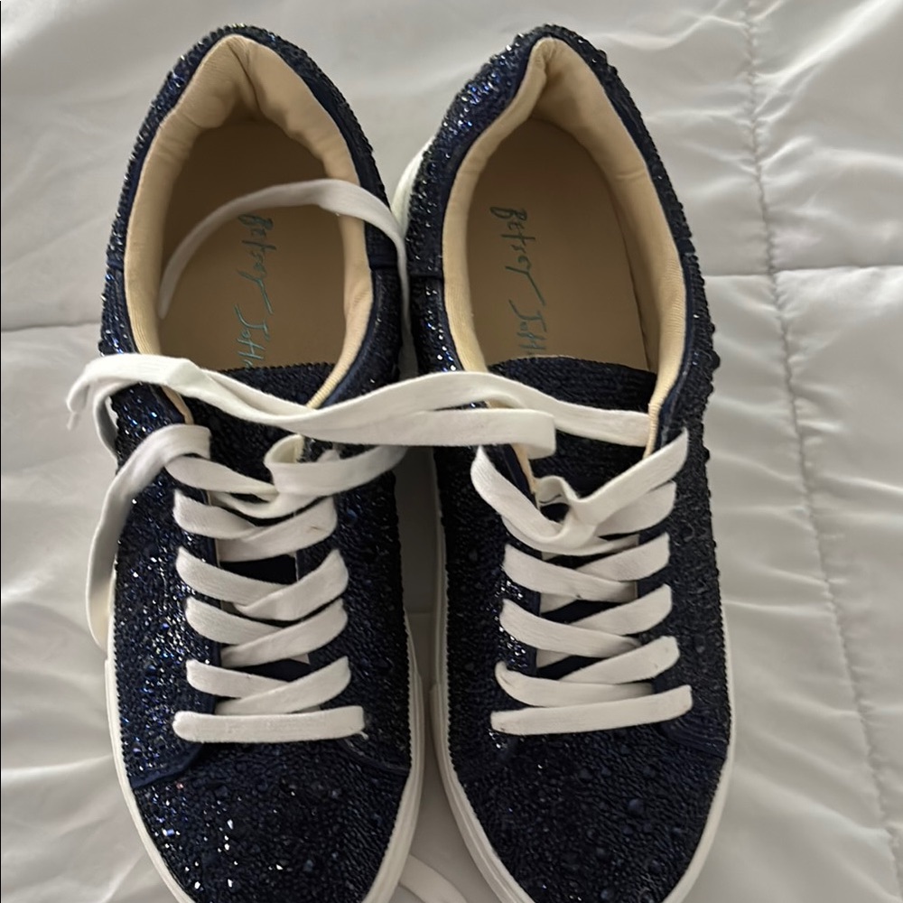 Betsey Johnson Midnight Blue Sparkle Sneakers